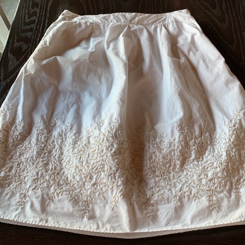 Talbots women’s size 6 white embroidered lined midi skirt coastal Euro summer - Picture 15 of 16